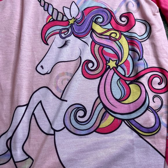 NWT 10 12 14 unicorn rainbow pajamas childrens place birthday easter christmas - Picture 3 of 6